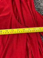 R&M Richards Sleeveless Red Shift Midi Dress with Attahed Lg Sleeve Jacket Sz 14
