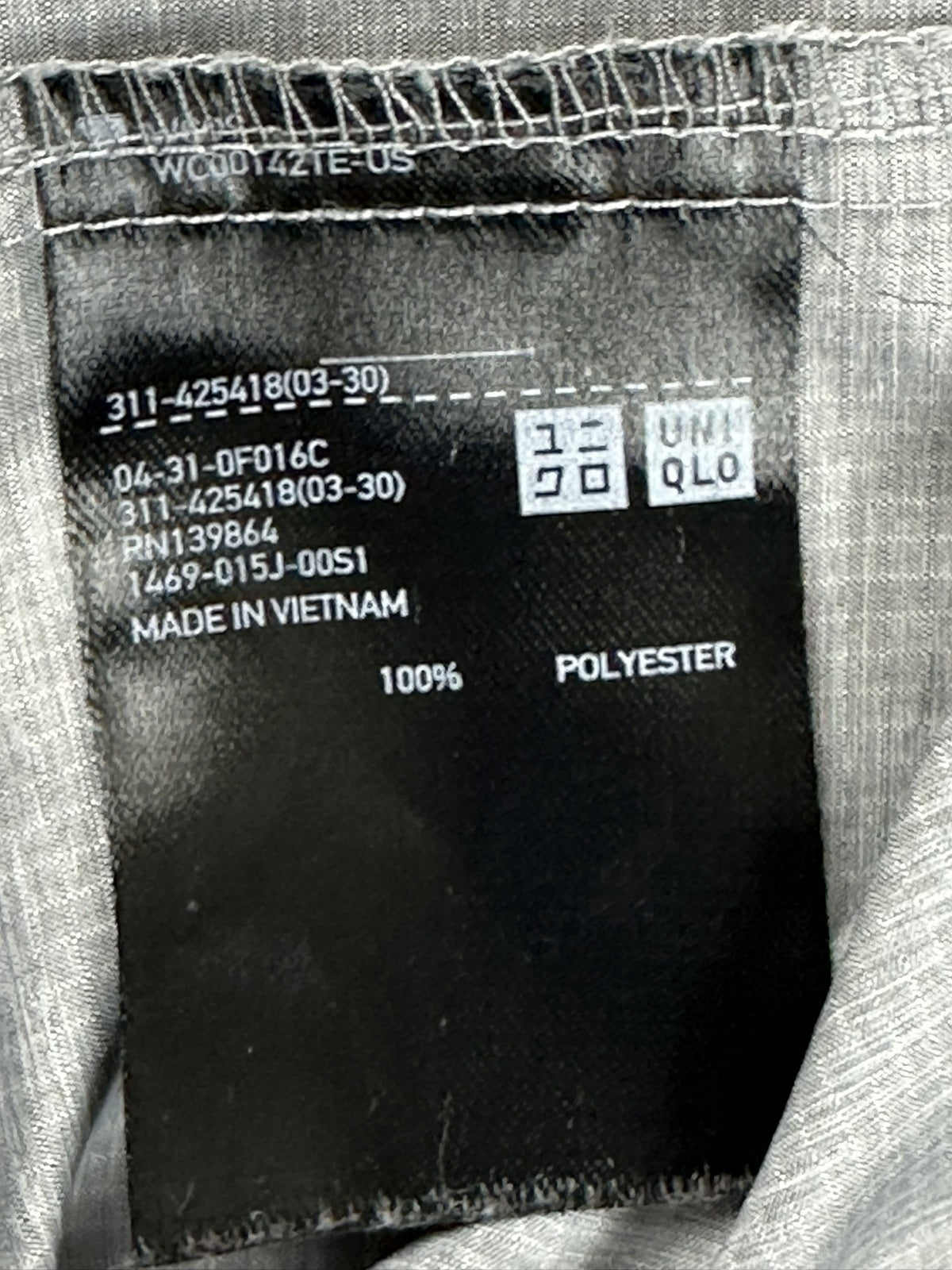 Uniqlo Men S Pocketable UV Protection Parka Jacket Gray Windbreaker Full Zip