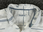 Tommy Bahama Mens XL Calm Sea Stripe Long Sleeve Button Front Shirt White Blue