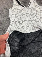 Abercrombie & Fitch Mini Dress White Size M Lace/Crocheted Overlay on Black