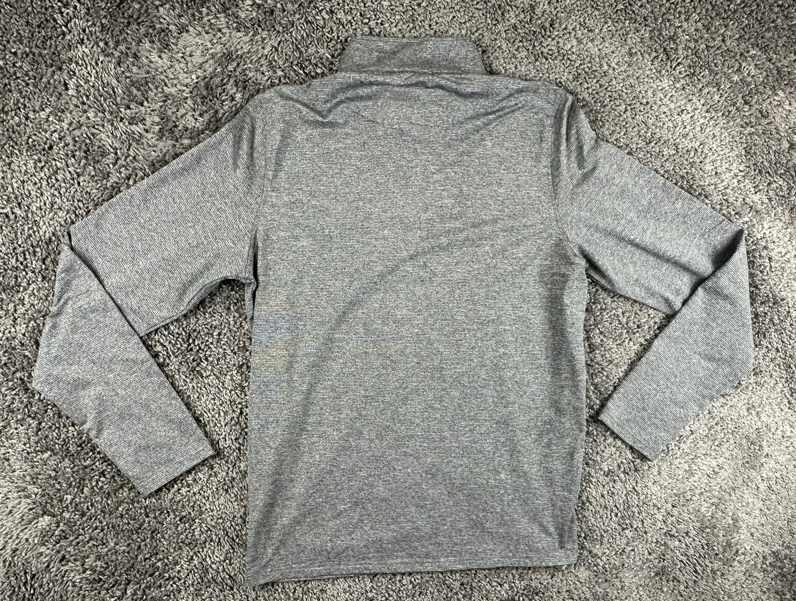 Gerry Mens Quarter Zip Pullover Gray Stretch Performance Long Sleeve Shirt Sz M