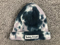 Teddy Fresh Tie-Dye Knit Beanie Hat Black Gray One Size 100% Cotton