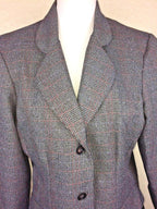 Alfred Dunner Womens Maroon Gray Tweed Jacket Blazer Unlined Size 10