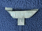 Title Nine Womens Fleece Jacket Size Large Blue Full Zip Chest Pocket Outdoor