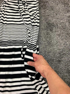 Tommy Bahama Dress Black White Striped Lace-Up Pockets Tank Women’s Small