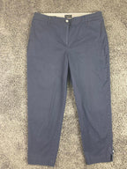 Talbots Perfect Crop Pant Women’s 10 Navy Cotton Stretch Button Hem Tabs