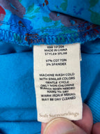 Soft Surroundings Cargo Capri Pants Petite Small Turquoise Blue Stretch