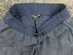 Athleta Stripe Bali 100% Linen Pants Womens Blue Stripe Drawstring Cuffed Sz 0