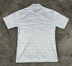 Collars & Co Dress Collar Polo Mens Large L Blue Grid Check Golf Performance