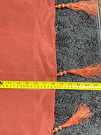 Coral Sheer Lightweight Wrap Scarf Tassel Beaded Ends Soft Evening Shawl 78x28