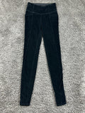 Athleta Black Corduroy Metro High Waisted Leggings Pants Pockets XS