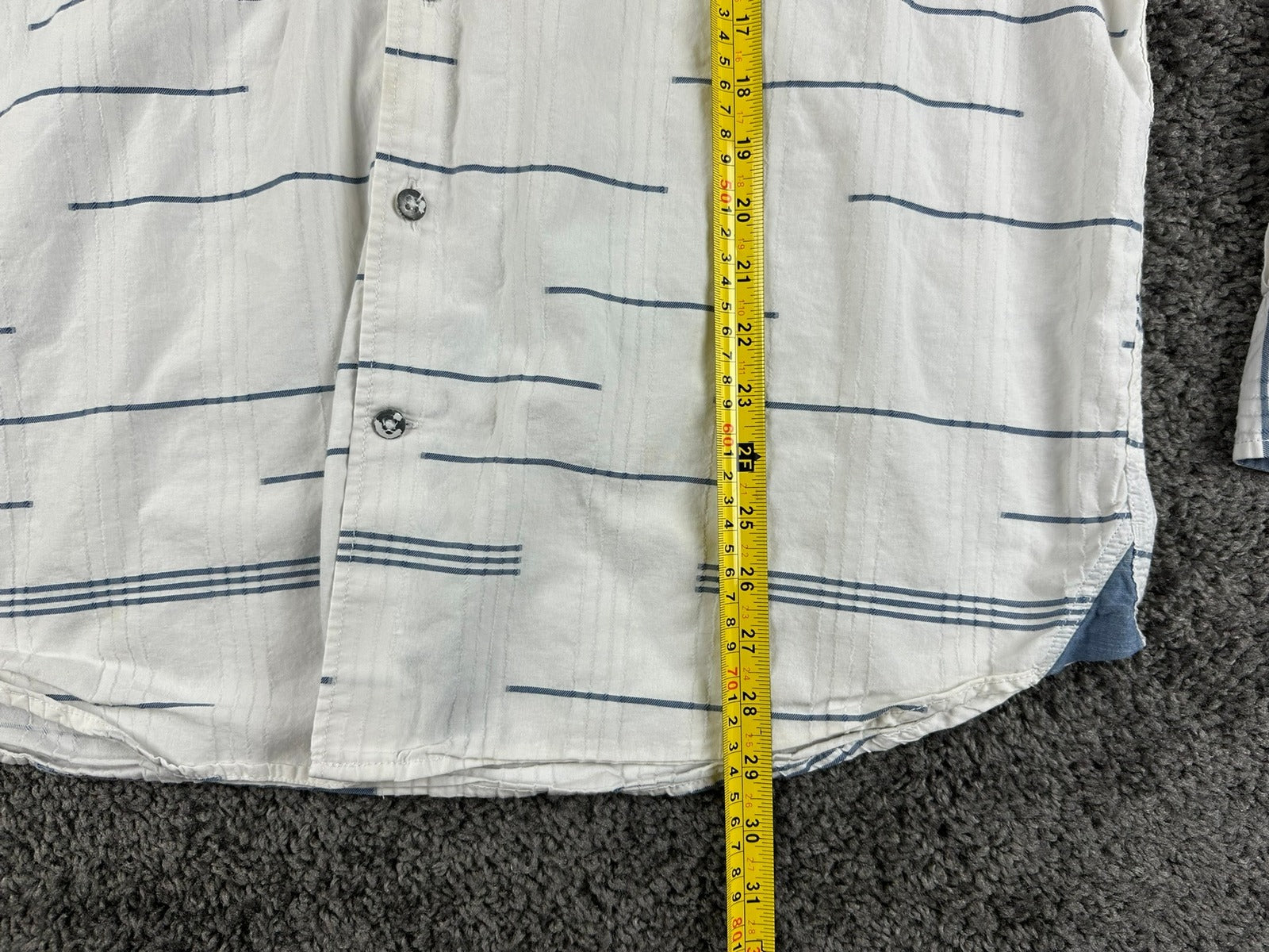 Tommy Bahama Mens XL Calm Sea Stripe Long Sleeve Button Front Shirt White Blue