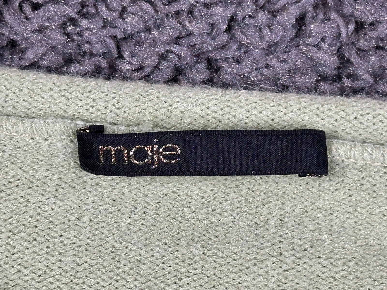 Maje Womens Cropped Cardigan Size 3 Large Sage Green Toggle Button Cotton