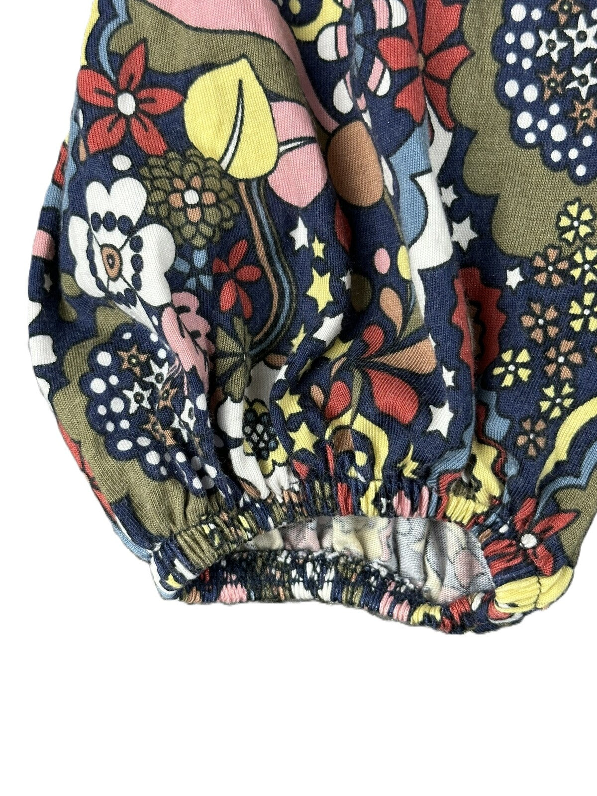 Boden Button Through Jersey Dress US 10R Multicolor Floral V-Neck Long Sleeve