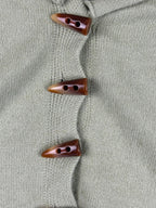 Maje Womens Cropped Cardigan Size 3 Large Sage Green Toggle Button Cotton