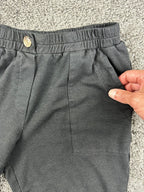 Amour Vert Pants S Black Organic Cotton Modal Jogger Tapered High Rise Pocket US