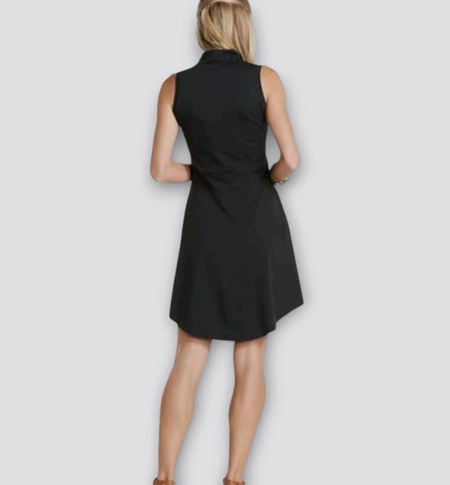 Toad&Co Summerdance Sleeveless Mock Neck Dress Womens Size Medium Black