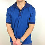PGA Tour Mens Golf Polo Shirt XL Blue Checkered Short Sleeve Performance Top