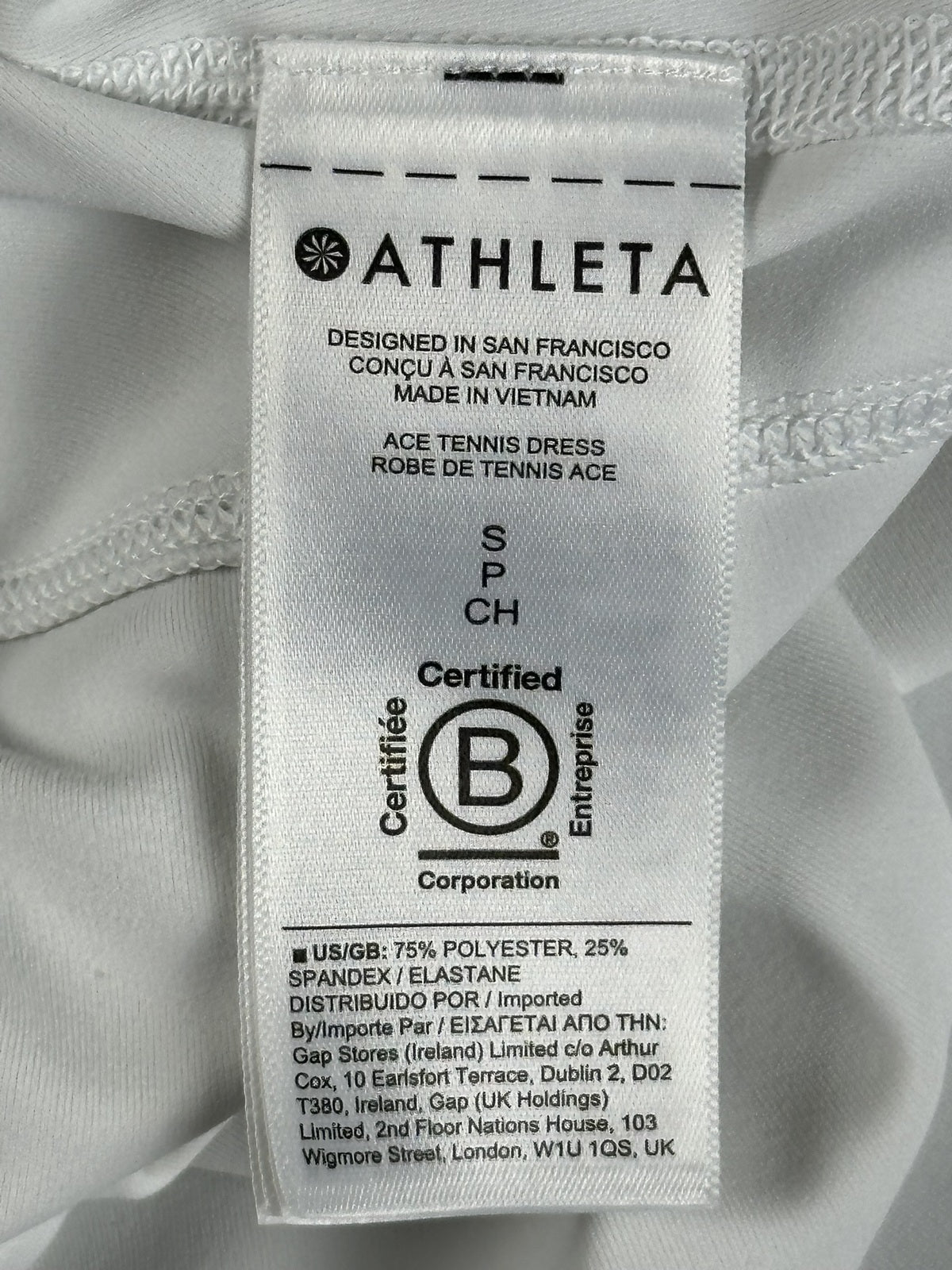 Athleta Ace Tennis Dress Womens White 1/4 Zip Golf Pickleball Stretch Sz SP