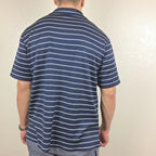 Nike Performance Polo Shirt Men’s Sz XL Blue White Striped Short Sleeve Golf Tee