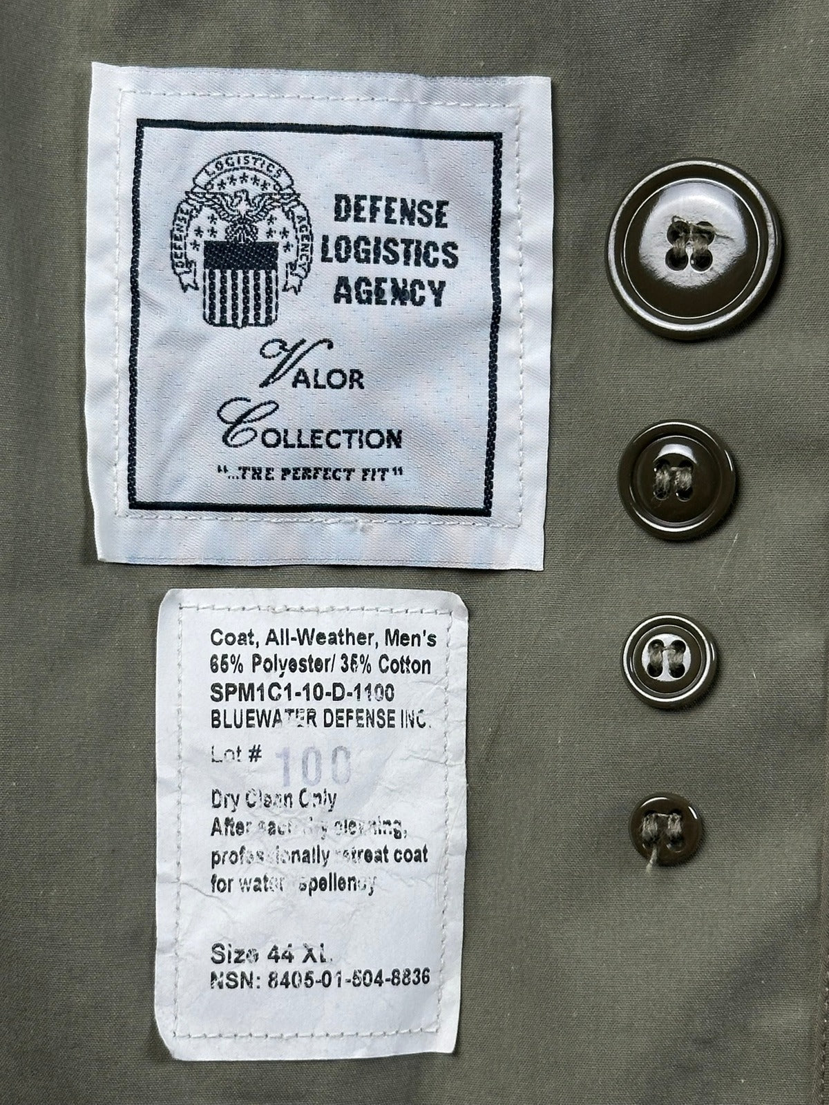 US Military Mens All Weather Trench Coat Belted Khaki 44 XL Overcoat Rain