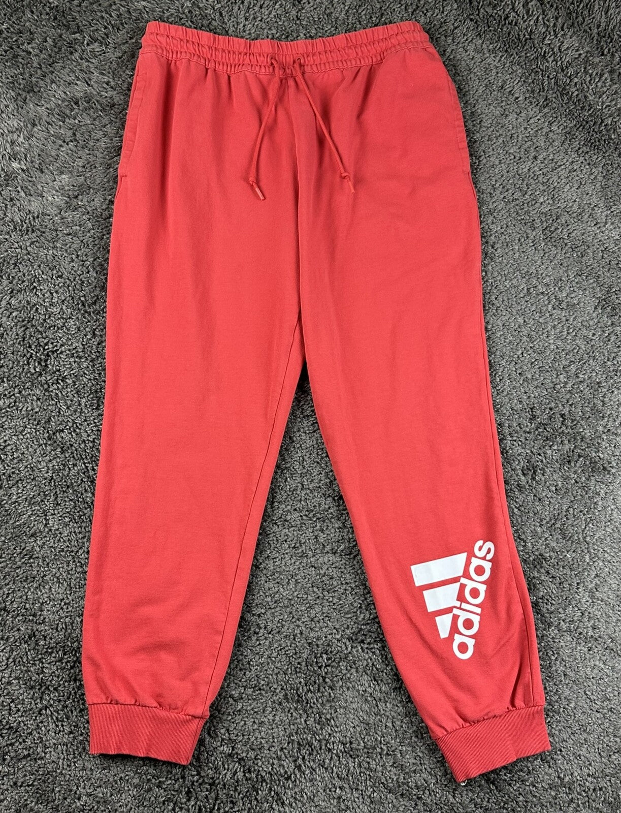Adidas Mens Large Red Post Game Lite French Terry Joggers Sweatpants GG2331