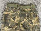 Twin Sisters Womens Camo Cargo Pants Medium Green Belted Stretch Jogger Utility