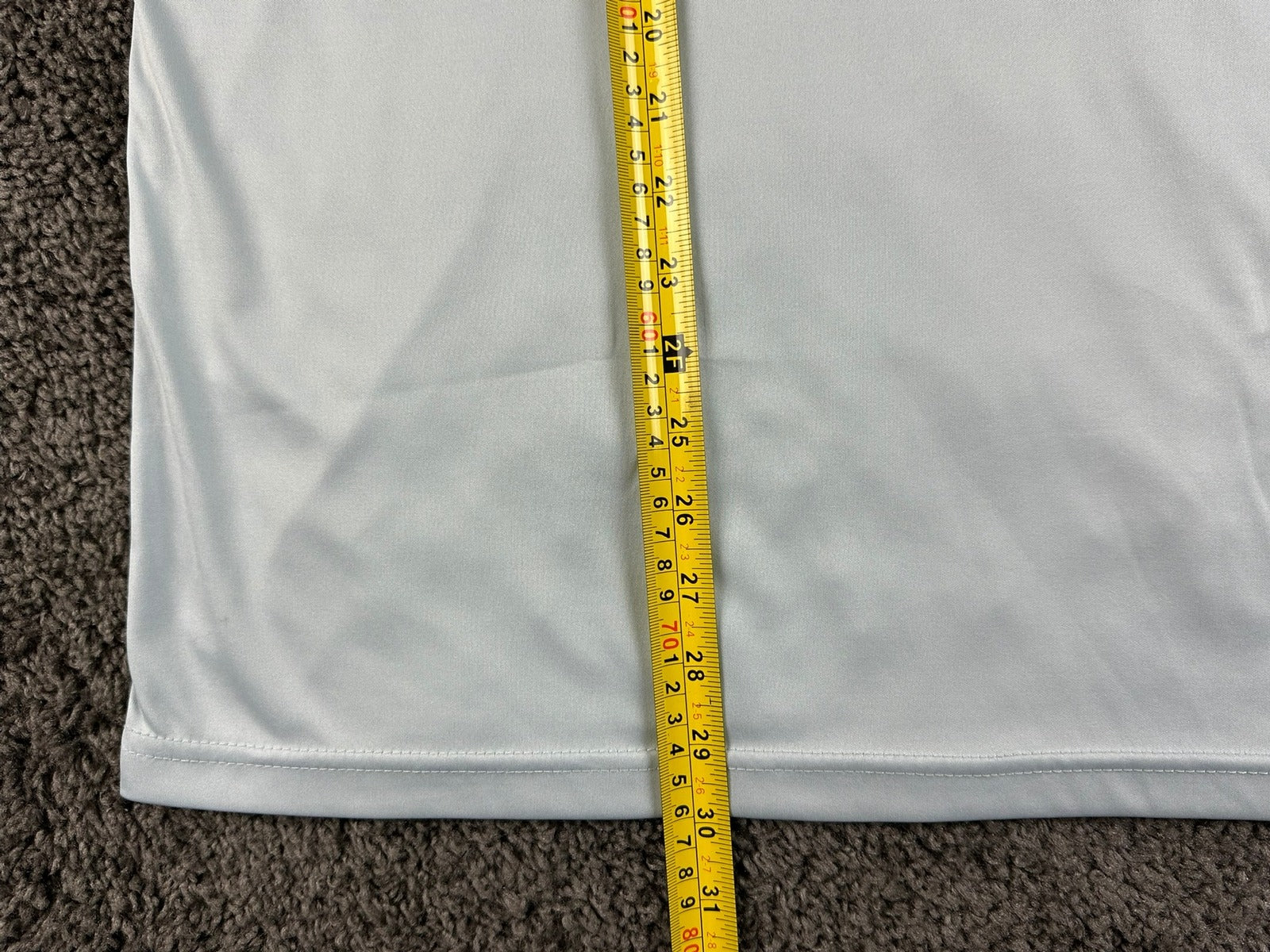 Collars & Co Mens Large Light Blue Dress Collar Polo Shirt Short Sleeve Stretch