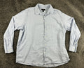 Club Room Mens 100% Linen Shirt XXL 2XL Light Blue Long Sleeve Button Front