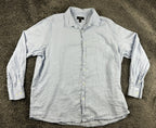 Club Room Mens 100% Linen Shirt XXL 2XL Light Blue Long Sleeve Button Front