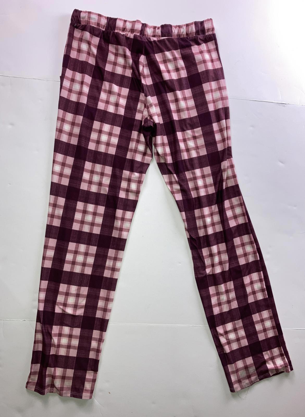 Lucky Brand Women’s Pajama Lounge Pants Size S Pink Plaid Drawstring Pockets