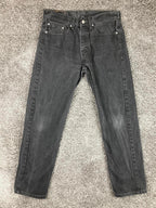 Levi's 505 Regular Fit Jeans 31x30 Black Wash Straight Leg Denim