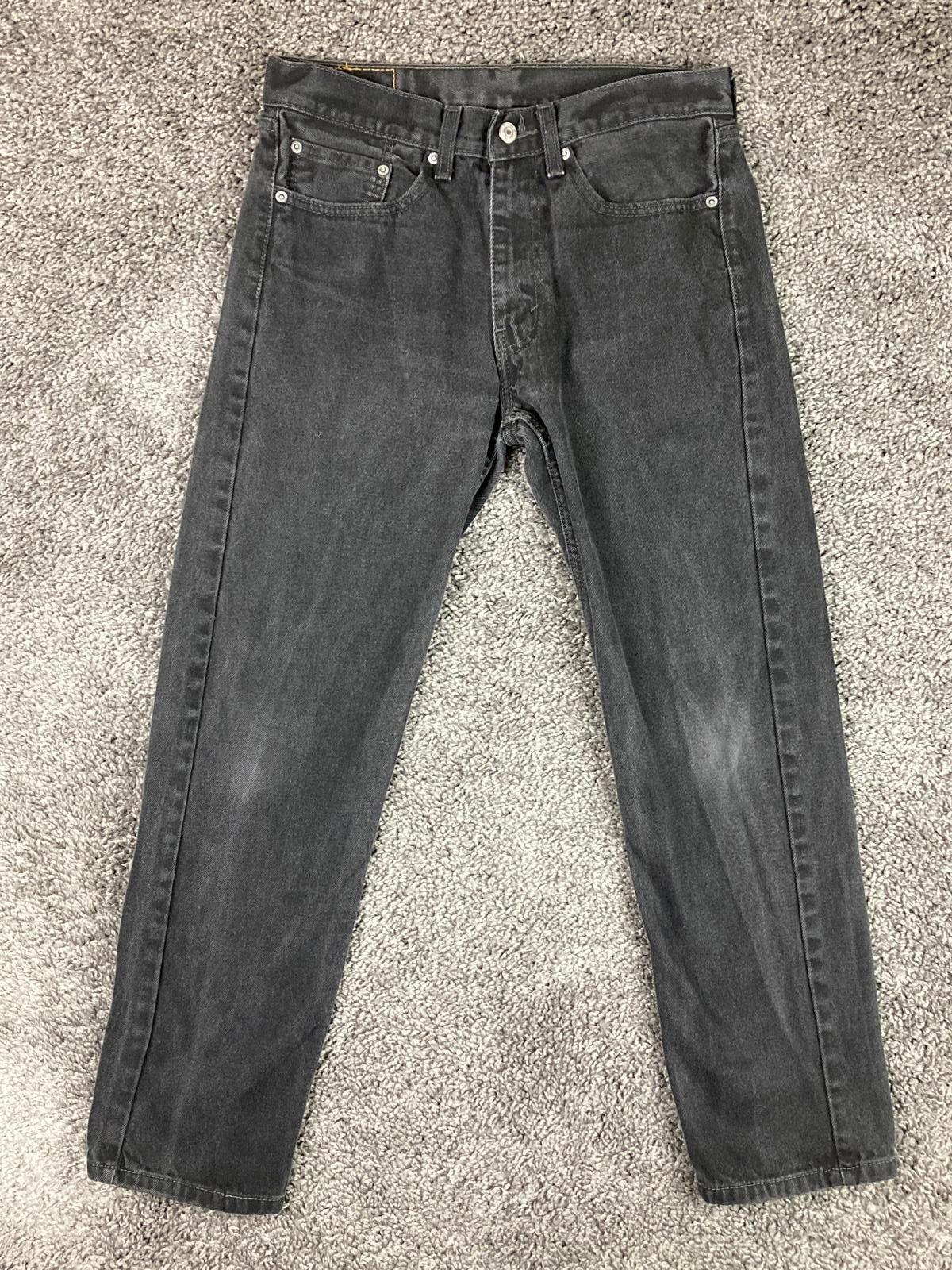 Levi's 505 Regular Fit Jeans 31x30 Black Wash Straight Leg Denim
