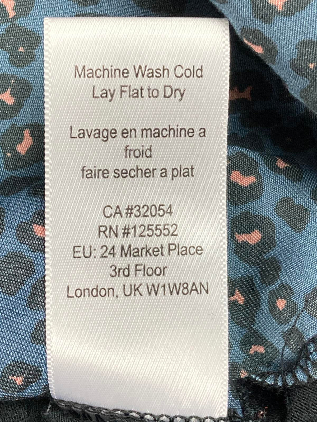 Dolan Collection By Anthropologie Navy Button Front Leopard Blouse Size Large