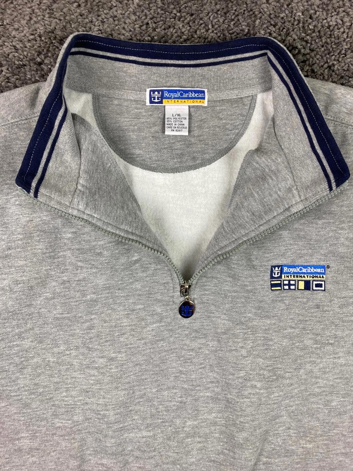 Royal Caribbean International Quarter Zip Pullover Sweatshirt Gray Sz L/XL