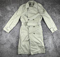 US Military Mens All Weather Trench Coat Belted Khaki 44 XL Overcoat Rain