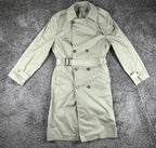 US Military Mens All Weather Trench Coat Belted Khaki 44 XL Overcoat Rain