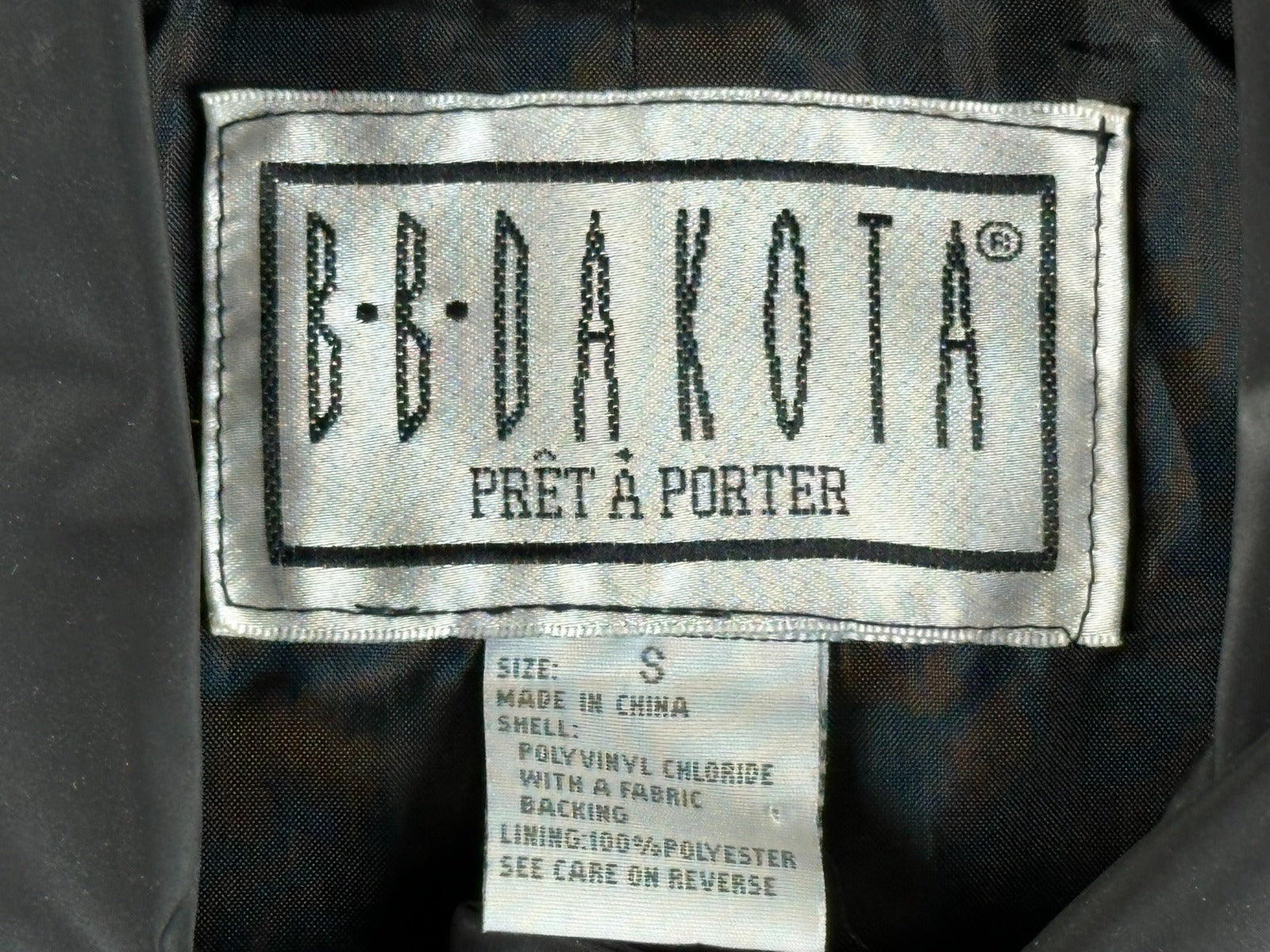 BB Dakota Pret a Porter Vintage Womens Faux Leather Jacket Small Black Y2K