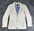 TailorByrd Collection Mens 38R Cream Linen Blend Blazer Paisley Lined Sport Coat