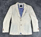 TailorByrd Collection Mens 38R Cream Linen Blend Blazer Paisley Lined Sport Coat