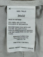 Perry Ellis Mens Linen Blend Drawstring Pants 34x32 Beige Beach Resort Chino