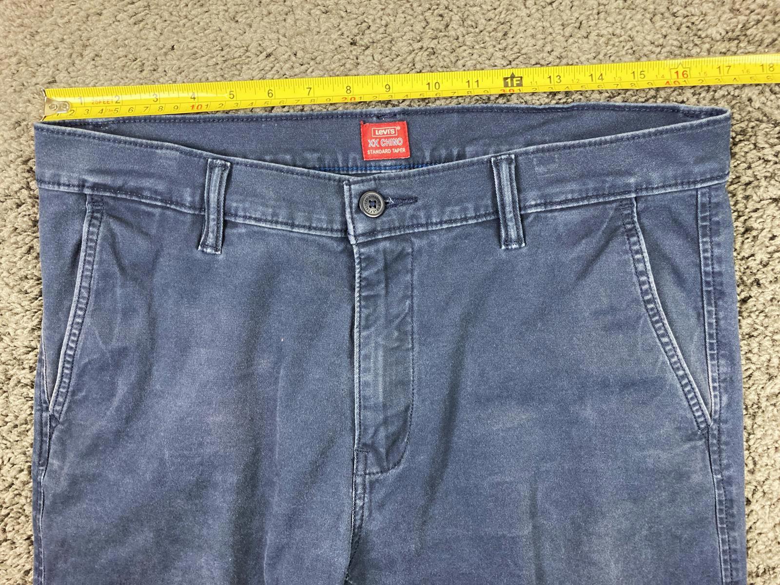 Levi's XX Chino Standard Taper Pants Mens Dark Slate Blue Cotton Stretch 33x31