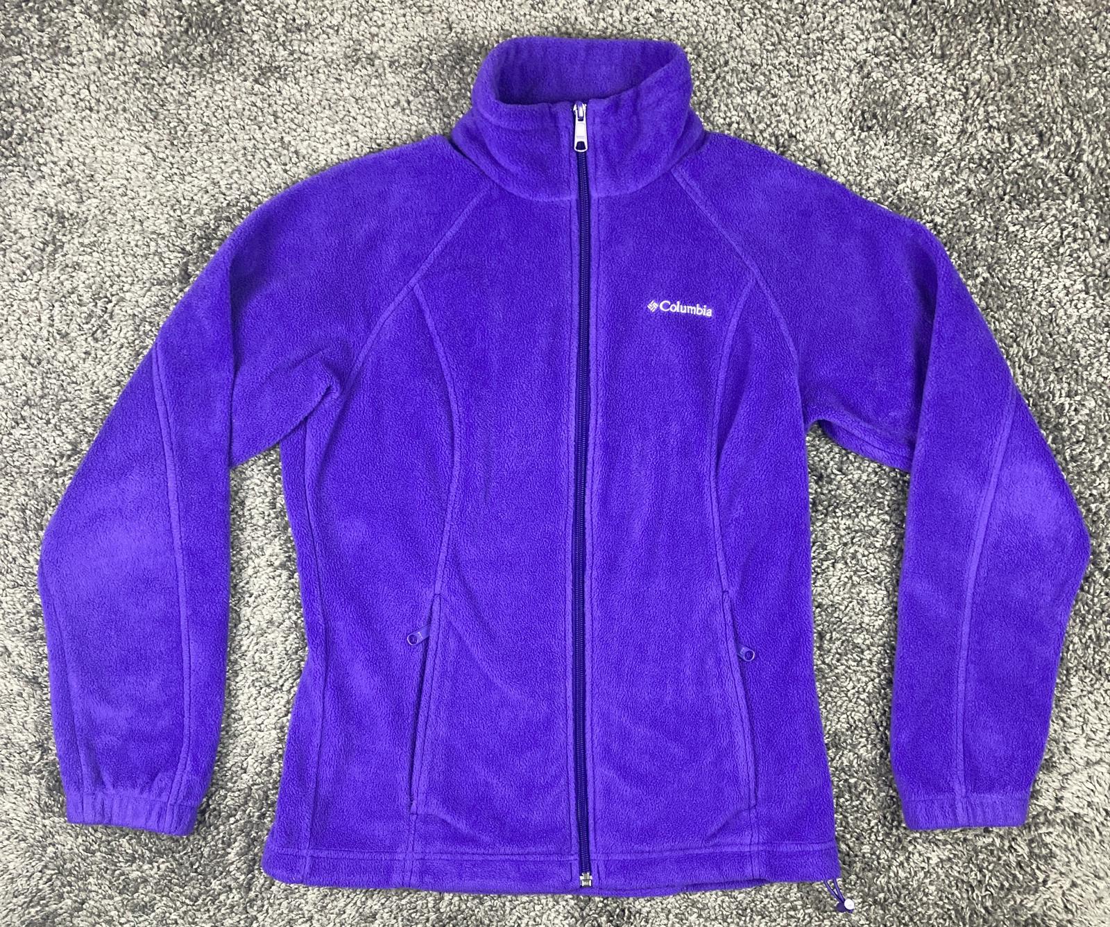 Columbia Purple Full Zip Fleece Jacket Zip Pockets Women Small