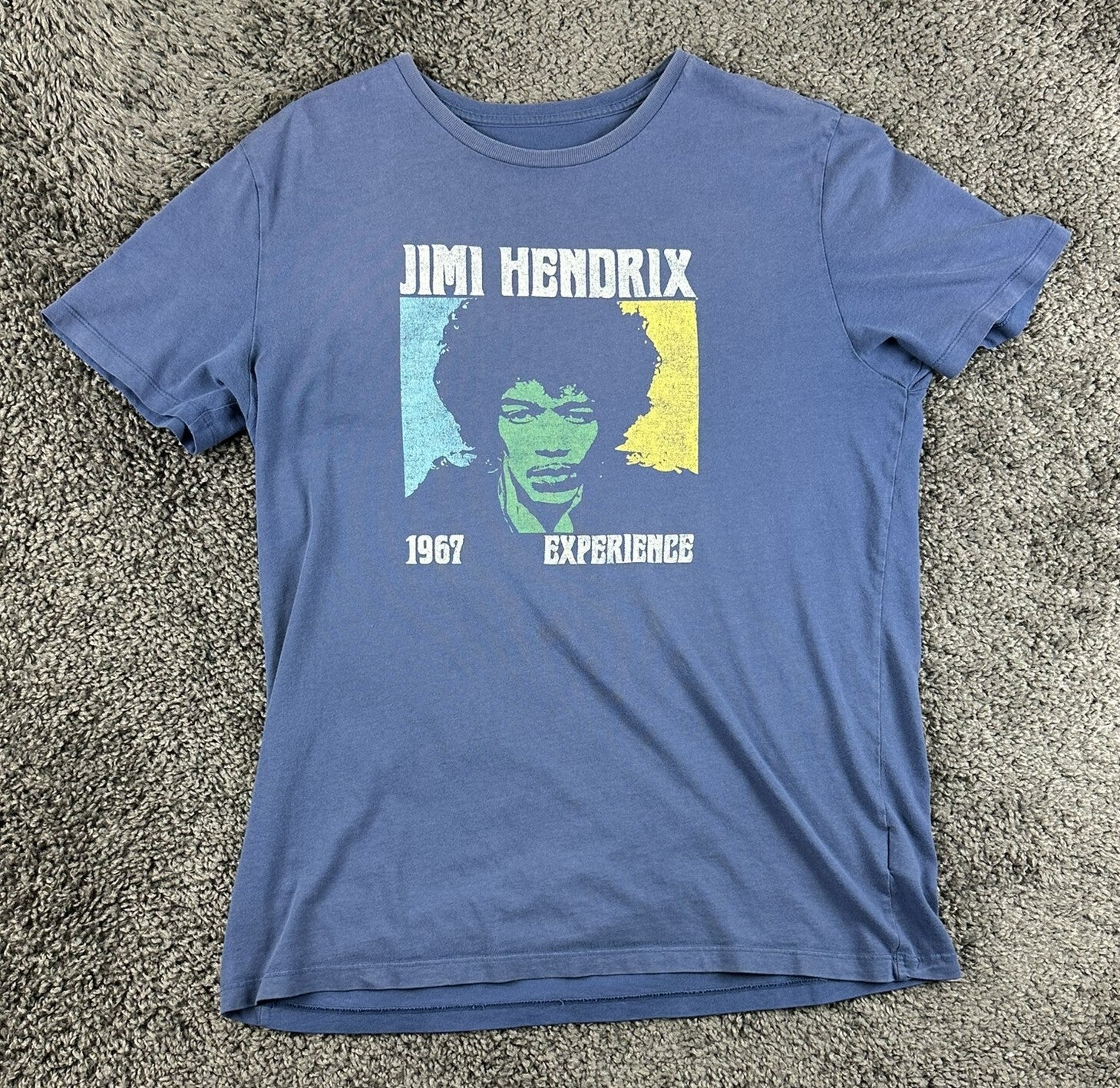 GAP Mens Jimi Hendrix 1967 Experience Graphic T Shirt Medium M Blue Rock Band