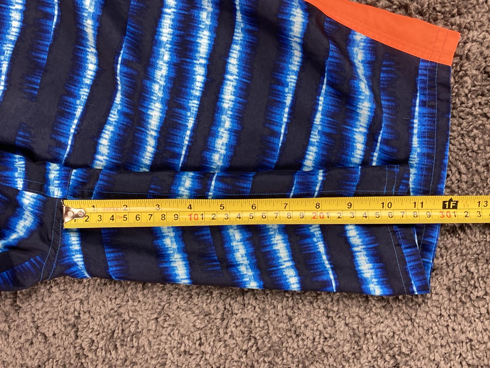 Nike Swim Trunks Mens L Blue Tie Dye Boardshorts Mesh Lined Orange