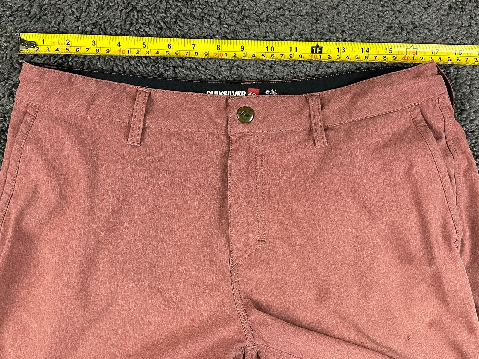 Quiksilver Amphibian Shorts Mens 33 Pink Red Heather Stretch Hybrid Boardshorts