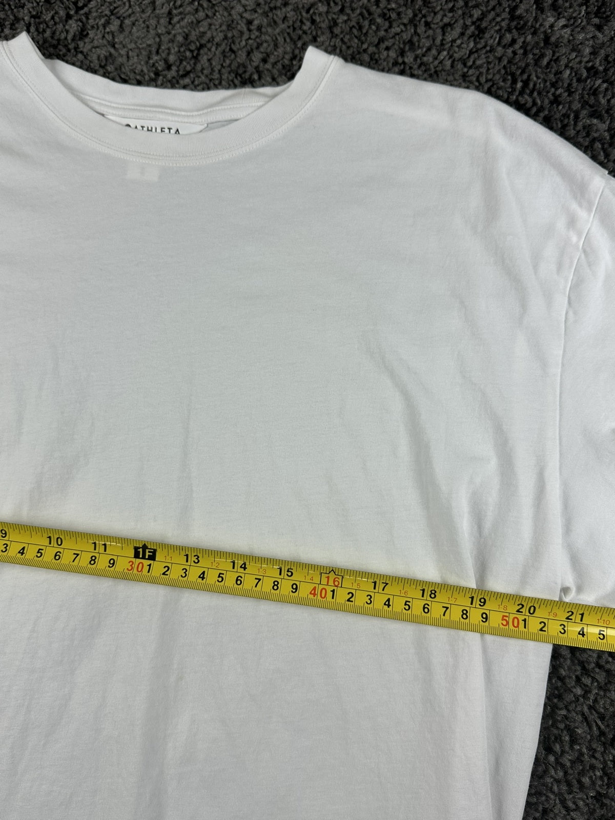 Athleta True Cotton Tee White Womens L Relaxed Fit Crew Neck Short Sleeve Shirt