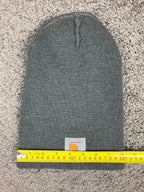 Carhartt Beanie Hat Gray Knit Watch Cap One Size Logo Patch
