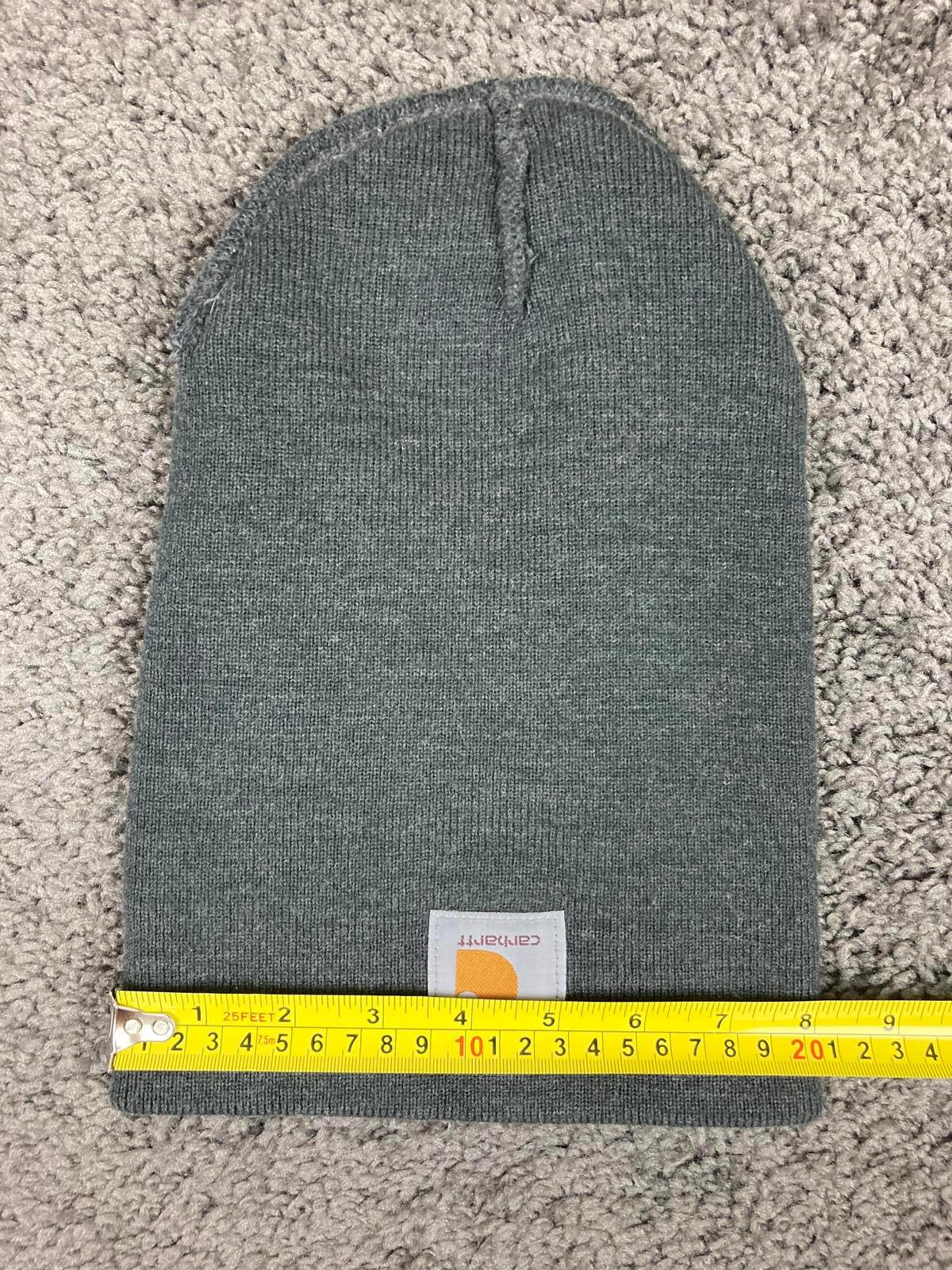 Carhartt Beanie Hat Gray Knit Watch Cap One Size Logo Patch