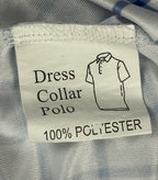 Collars & Co Dress Collar Polo Mens Large L Blue Grid Check Golf Performance